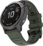 Let op type!! Voor Garmin Fenix 6X 26mm Siliconen Smart Watch Vervanging Strap Polsbandje (Army Green)
