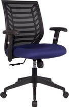 Bureaustoel in hoogte verstelbaar 91-101 cm stof  blauw