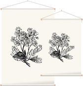 Meidoorn zwart-wit (Hawthorn) - Foto op Textielposter - 40 x 60 cm