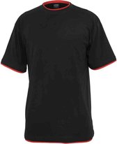 Urban Classics Heren Tshirt -3XL- Contrast Tall Zwart/Rood