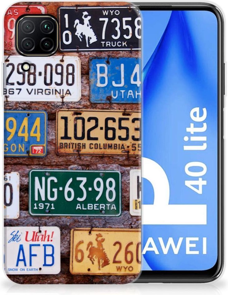 Huawei P40 Lite Siliconen Hoesje met foto Kentekenplaten