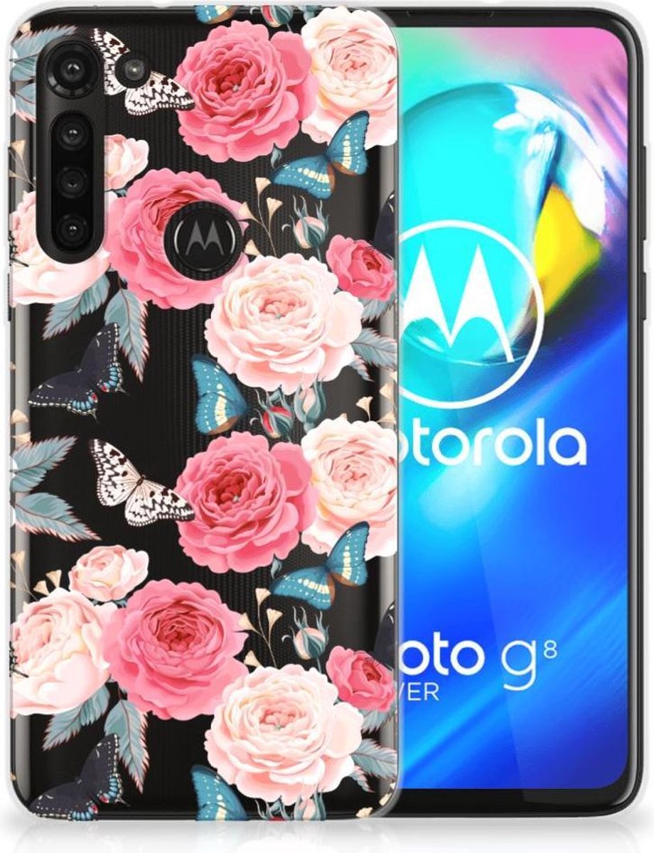 Motorola Moto G8 Power TPU Case Butterfly Roses