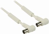 Nedis Coaxkabel | IEC (Coax) Male | IEC (Coax) Female | Vernikkeld | 120 dB | 75 Ohm | Viervoudig Afgeschermd | 1.50 m | Rond | PVC | Wit | Polybag