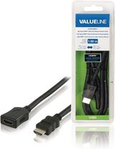 Valueline High Speed HDMI kabel met Ethernet HDMI-Connector - HDMI Female 1.00 m Zwart