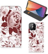GSM Hoesje iPhone 12 Pro Max Bookcase Watercolor Flowers