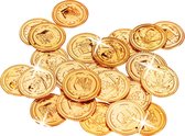 Relaxdays gouden munten piraat - 288 piratenmunten - speelgeld - piraten munten kunststof