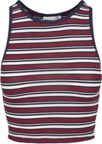 Urban Classics Crop top -XL- Rib Stripe Wit/Rood