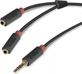 SBS TECABLESPLITTER 0.2m 3.5mm 2 x 3.5mm Zwart audio kabel