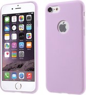 GadgetBay Silicone hoesje Paars iPhone 7 8 Effen paarse cover Purple case