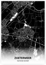 Zoetermeer plattegrond - A2 poster - Zwarte stijl