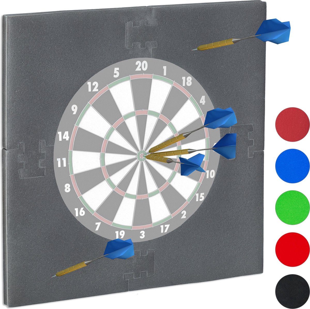 Relaxdays dartbord surround ring - beschermrand - beschermring - ring voor dartbord - 45cm - grijs