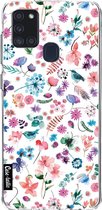 Casetastic Samsung Galaxy A21s (2020) Hoesje - Softcover Hoesje met Design - Flowers Wild Nature Print