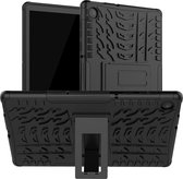 Cazy Lenovo Tab M10 Plus hoes - Rugged Hybrid Backcover - zwart