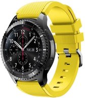 Samsung Galaxy Watch siliconen bandje 45mm / 46mm - geel + glazen screen protector