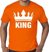 Oranje Koningsdag King grote maten shirt heren 4XL