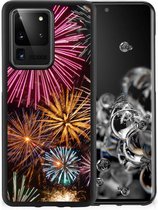 Smartphone Hoesje Geschikt voor Samsung Galaxy S20 Ultra Smartphonehoesje met Zwarte rand Vuurwerk