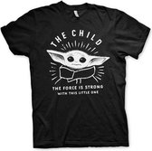 Star Wars Heren Tshirt -4XL- The Mandalorian - The Force Is Strong With This Little One Zwart