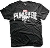 Marvel The Punisher Heren Tshirt -S- Distressed Logo Zwart