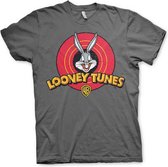 Looney Tunes Heren Tshirt -L- Distressed Logo Grijs