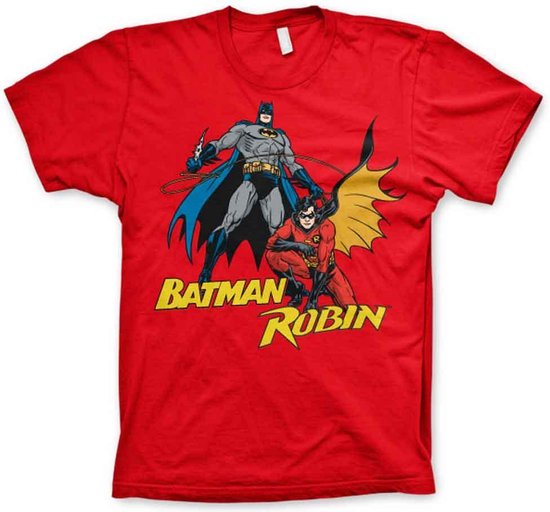 DC Comics Batman Heren Tshirt -M- Batman & Robin Rood