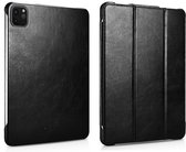 Icarer - 3-Vouw echt lederen sleepcover hoes - iPad Pro 11 inch (2018-2020) - Zwart