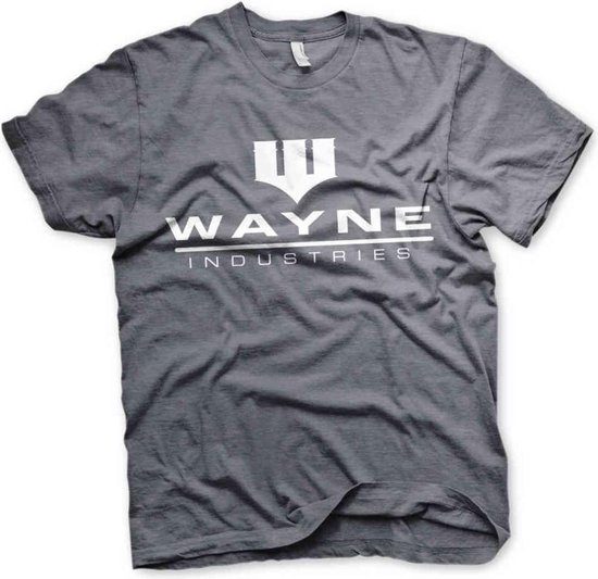 DC Comics Batman Heren Tshirt -S- Wayne Industries Logo Grijs