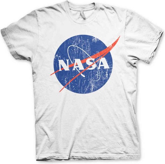 NASA Heren Tshirt Washed Insignia Wit