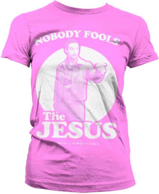 The Big Lebowski Dames Tshirt Nobody Fools The Jesus Roze