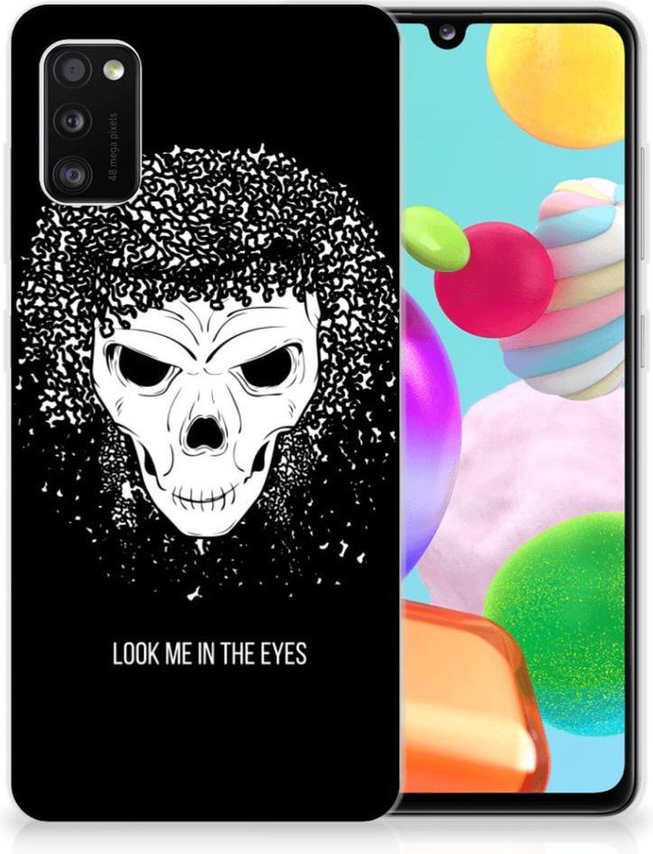 Silicone Back Case Samsung Galaxy A41 Skull Hair