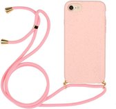 Hoesje Back Cover Flexibel TPU met Koord Roze Geschikt voor Apple iPhone 6/6S/7/8