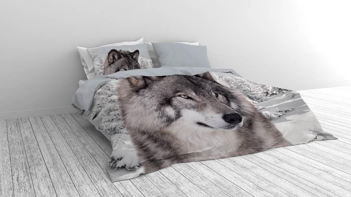 Beddengoedset - 220 x 240 cm - 100% Percale macramé afwerking - Krijt
