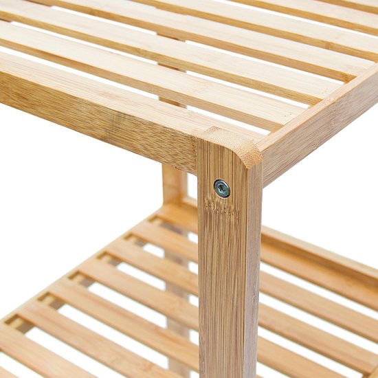 Étagère de salle de bain en bambou avec 3 étagères - 79x33x33 cm - cuisine/salle de bain - style naturel