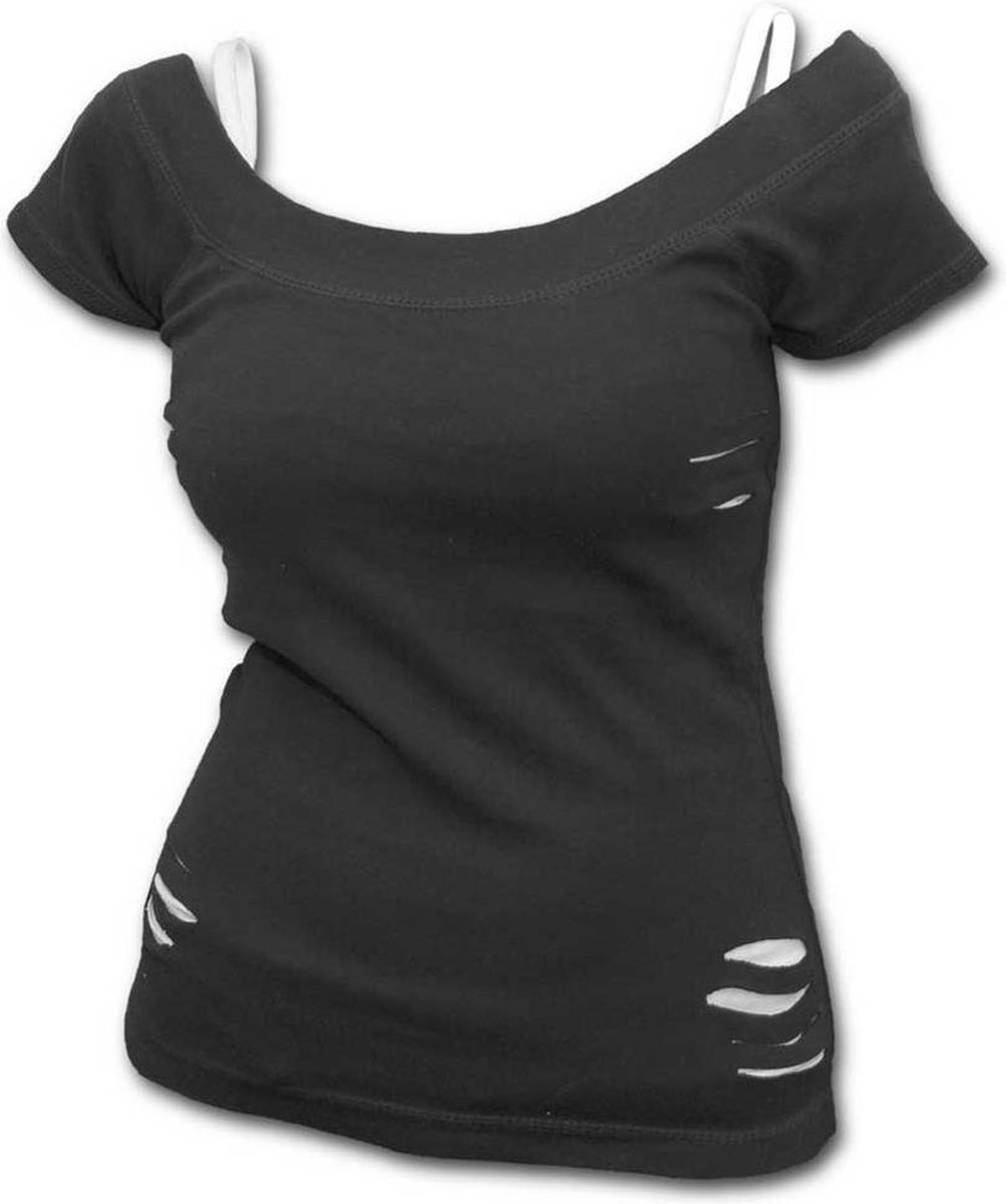 Spiral - URBAN FASHION Top - S - Zwart/Wit