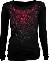 Spiral Longsleeve top -L- BLOOD ROSE Zwart/Rood