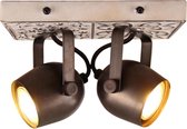 BRILLIANT lamp Lapas spotstralen 2-fl. zwart staal / wit | 2x PAR51, GU10, 35W, geschikt voor reflectorlampen niet inbegrepen | Hoofden draaibaar | Geschikt voor LED-lampen