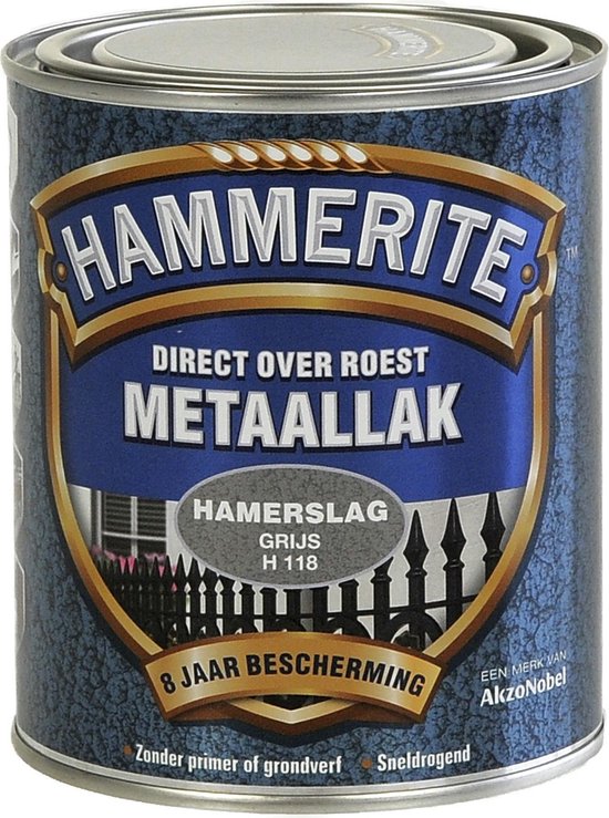 Hammerite Hamerslag Metaallak - Grijs - 750 ml