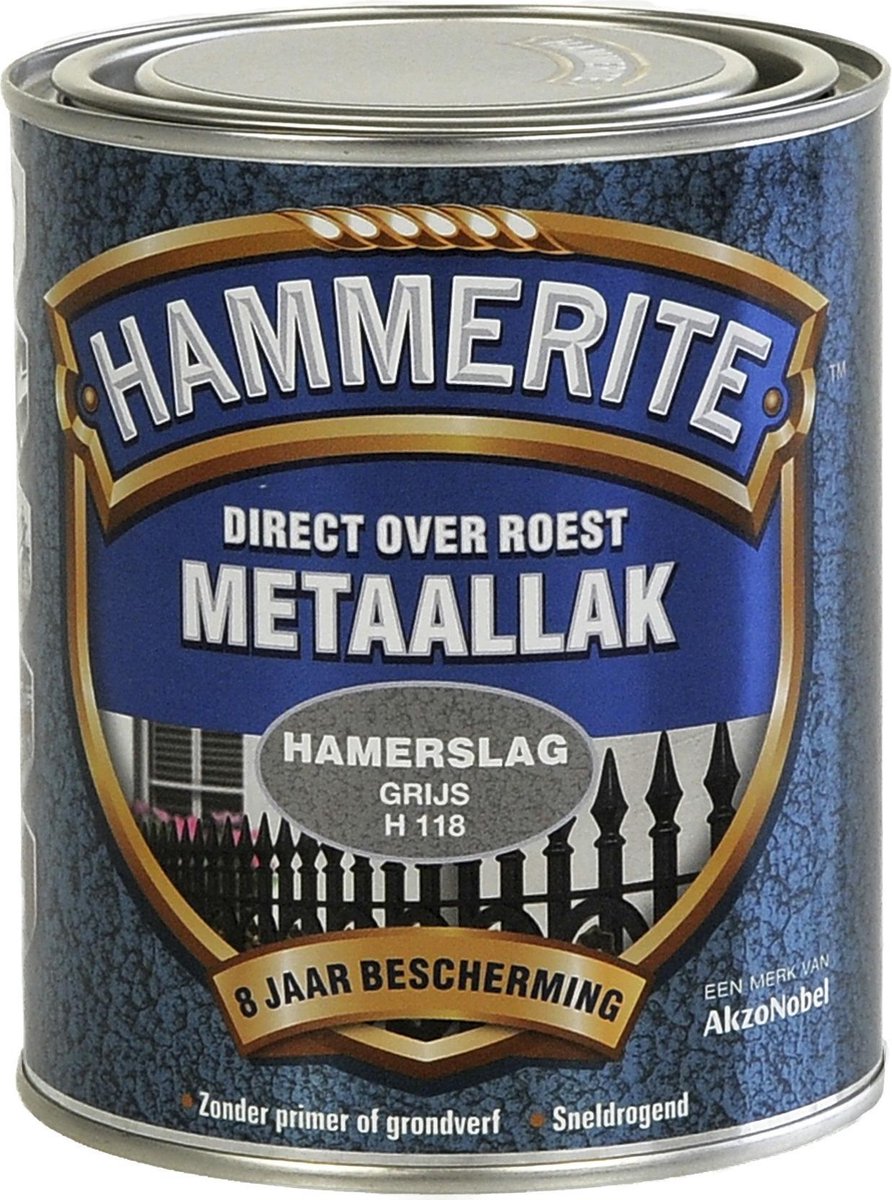Hammerite Hamerslag Metaallak - Grijs - 750 ml | bol.com