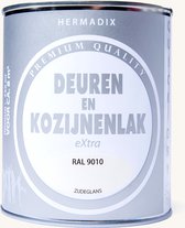Hermadix deuren & kozijnen lak zijdeglans RAL 9010 - 750 ml.