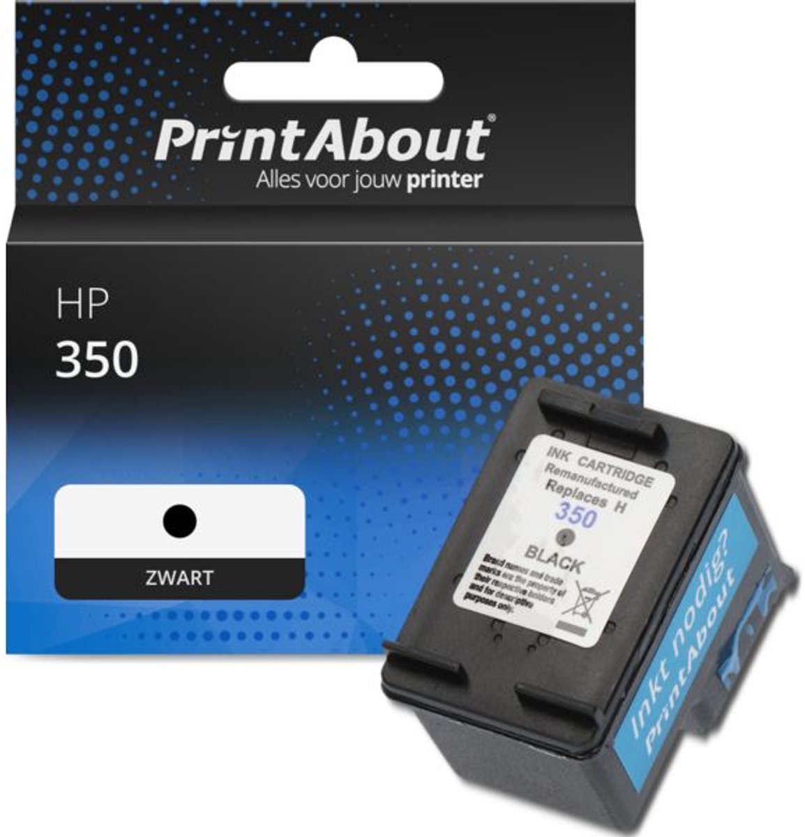 PrintAbout Huismerk HP 350 (CB335EE) Inktcartridge Zwart