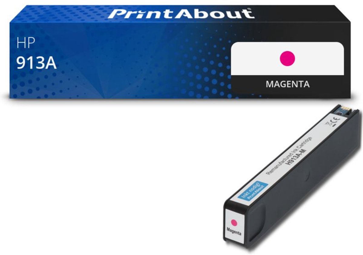 PrintAbout Huismerk HP 913A (F6T78AE) Inktcartridge Magenta