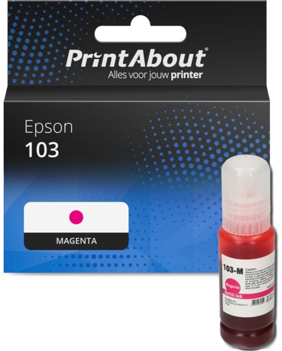 PrintAbout huismerk Inktcartridge 103 (C13T00S34A) Magenta geschikt voor Epson
