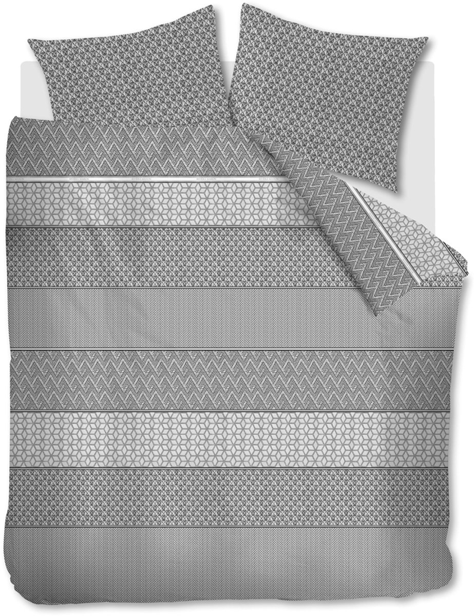 Rivièra Maison - Marley dekbedovertrek - Tweepersoons - 200x200/220 cm - Grijs
