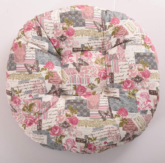 Umllpet Zitkussen, rond, 40 cm, 4 stuks, comfortabel stoelkussen, antislip, wasbaar zitkussen, vloerkussen, rond, comfortabel zitkussen voor eetkamer