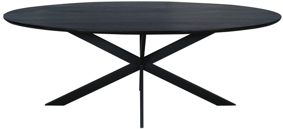 StarFurn Eettafel Ferris - Ovaal Zwart Eikenhout - 240x110x76cm