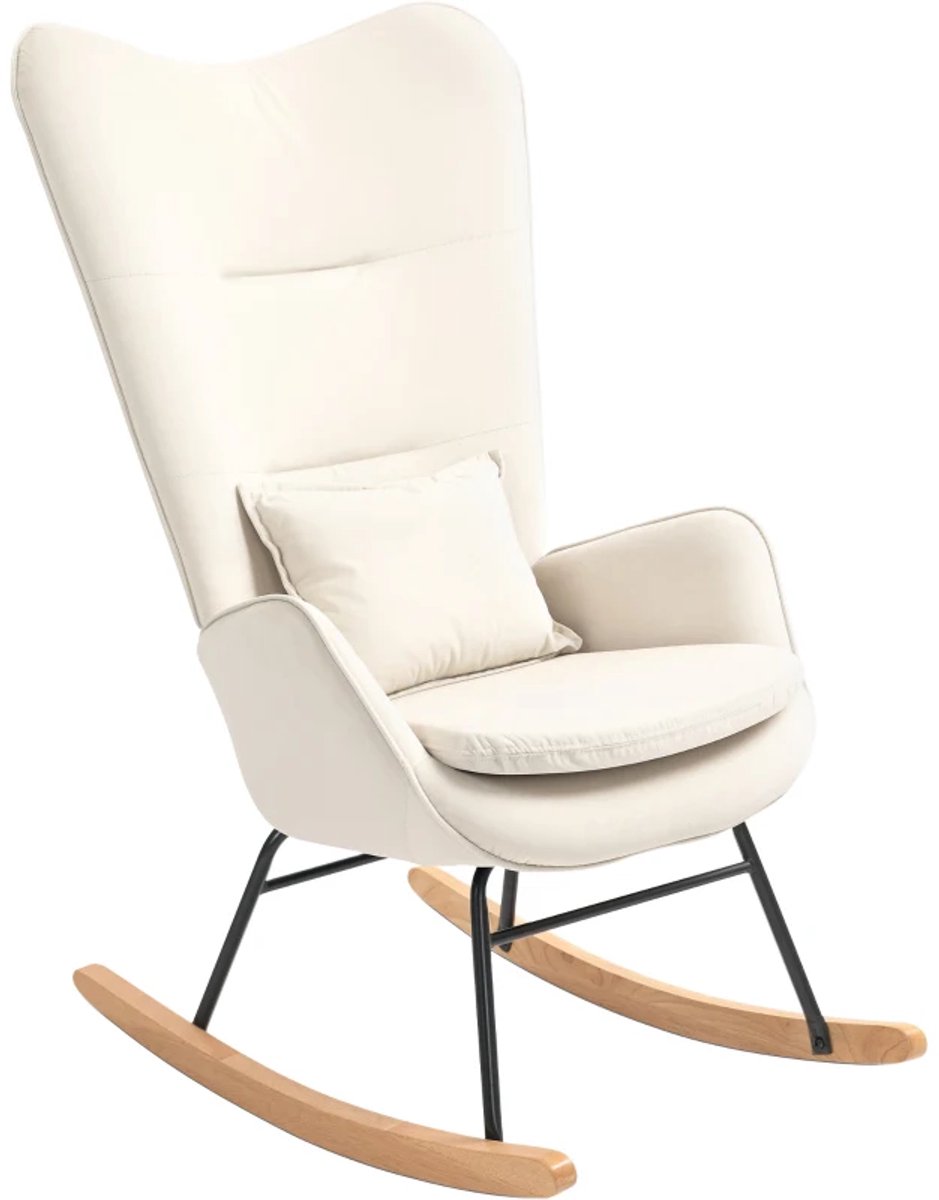 Fauteuil - Relaxzetel - Relaxstoel - Relaxfauteuil - Stoel - Met armleuning - Voor één Persoon - Crèmewit