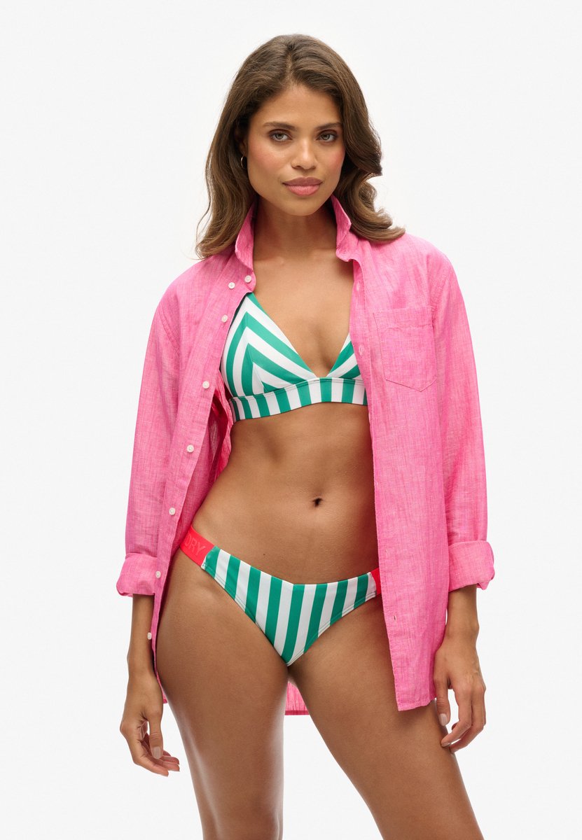 Superdry Cheeky bikinibroekje met strepen Dames Badpakken Groen