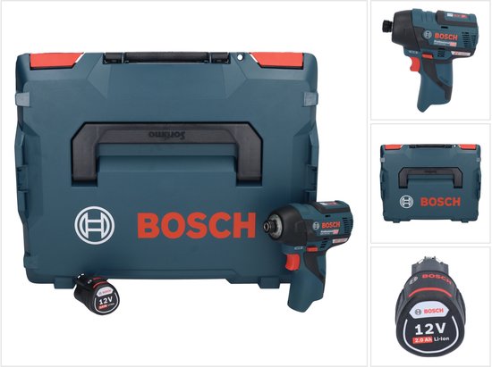 Bosch GDR 12V-110 Professionele accu-slagmoersleutel 12 V 110 Nm 1/4" borstelloos + 1x oplaadbare accu 2.0 Ah + L-Boxx - zonder oplader