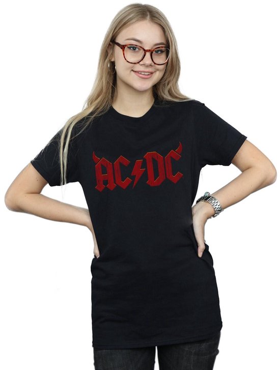 AC/DC Dames/Dames Horns Logo Cotton Boyfriend T-shirt | bol