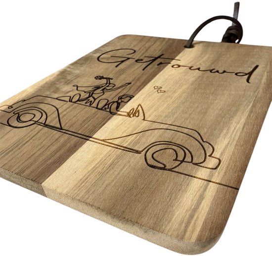 Serveerplank met houtgravure 