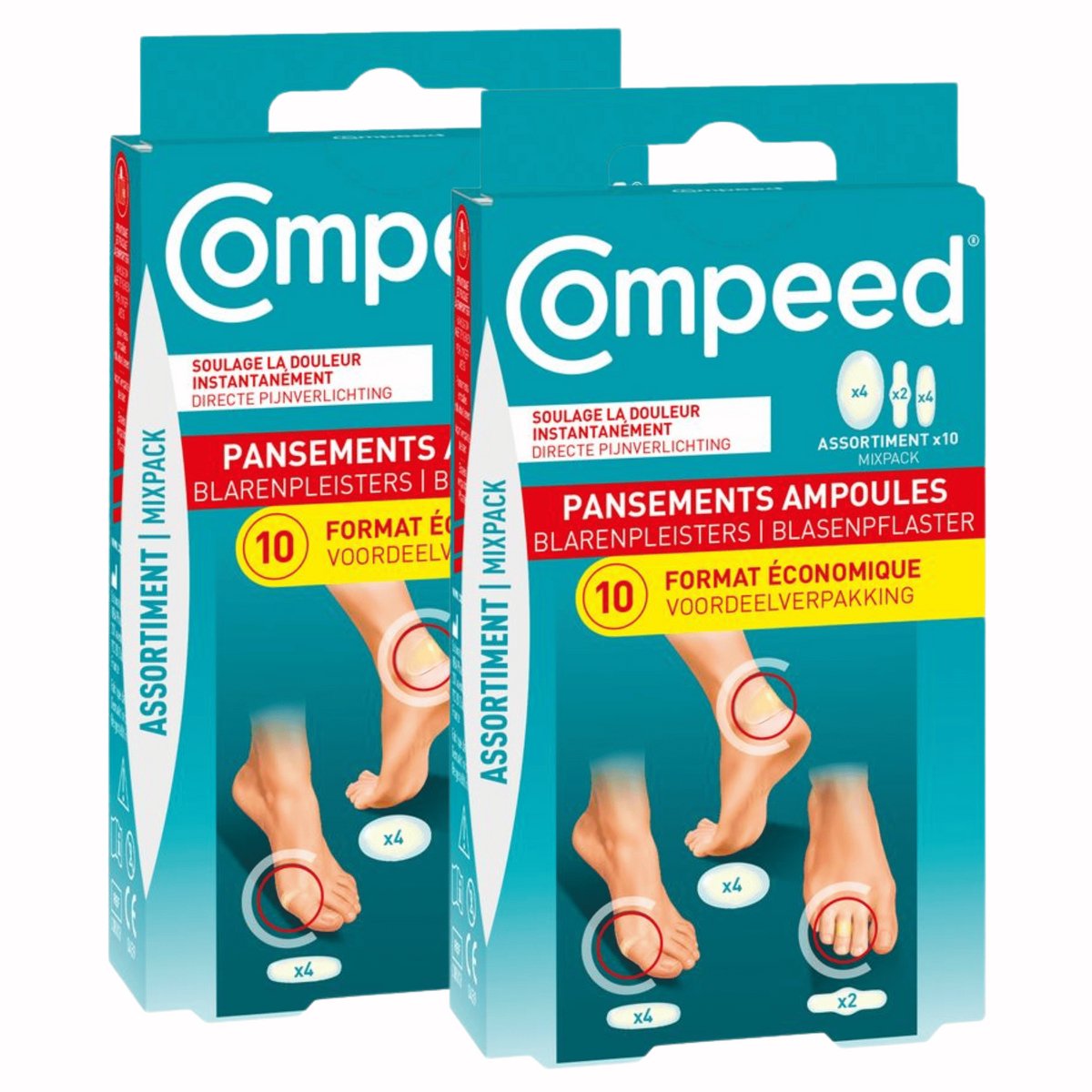 2stuks Compeed® Pleister Blaren – Mixpack – 3-in-1-verpakking